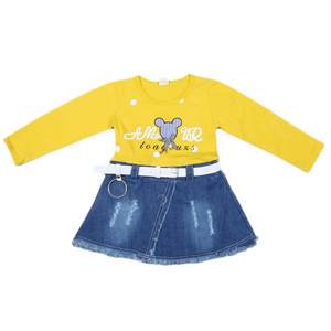 Robe à manches longues pour filles - Jaune - Product Image 1