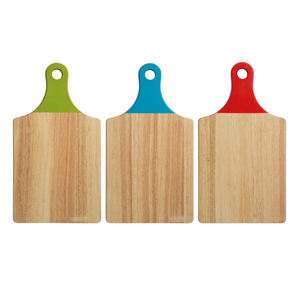 Planche à découper en bois Lot de 3 avec poignées pour décoration de cuisine Planche à découper en bois de forme carrée pour salon - Product Image 1