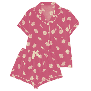 Ensemble de pyjamas en soie Sexy pour femmes vêtements de nuit mignons pour femmes pyjamas en satin extensibles pour la peau avec impression vêtements de nuit confortables - Product Image 2