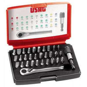 Usag 32-Piece Assortment Socket Set with <b>Bits</b> and Reversible Ratchet Durable and Versatile Tool Kit - Product Image 1