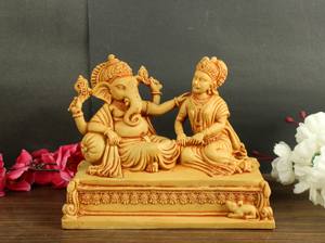 Statue en résine Riddhi Siddhi Ganesh, design Art Déco, faite à la main pour la décoration de la maison et des temples, meilleur cadeau de retour, spécial Diwali - Product Image 2