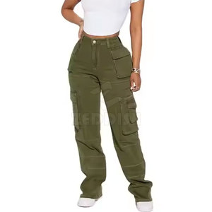 New Arrival Women Plus Size Casual Cargo <b>Pants</b> Mid Waist Flat Summer Breathable 100% Cotton Quick Dry Customizable Wholesale - Product Image 3