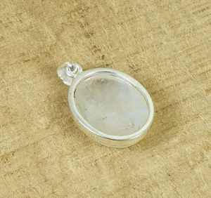 Blanc arc-en-ciel pierre de lune 925 en argent Sterling fait à la main Vintage Designer pendentif bijoux fins pour femmes et breloques - Product Image 5