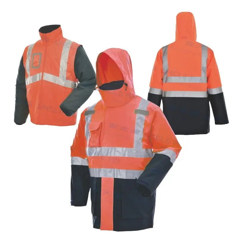 Sweat à capuche classe 3 personnalisé haute visibilité Sweatshirts de construction vert sécurité Veste de travail sécurité