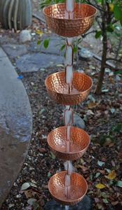 Chaîne de pluie en cuivre, nouveau design, chaîne de pluie décorative pour la maison, jardin, décoration suspendue, chaîne de pluie en cuivre de luxe - Product Image 4