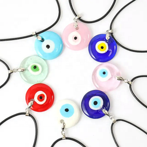 Exclusivo turco mal de ojo colgante collar vidrio cuero cuerda turco proteger suerte collar gargantilla amuleto regalo de Navidad - Product Image 4