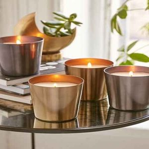 Élégants pots à bougies en métal forgés pour les mélanges de bougies parfumées, offrant une lumière douce et un parfum apaisant pour la maison. - Product Image 2