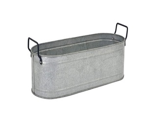 Maceta de suelo galvanizada Macetas de pared de metal de zinc medio redondo Macetas galvanizadas Bañera Proveedor al por mayor - Product Image 6