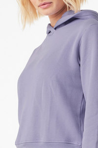 Mode FEMME CLASSIC PULLOVER mi-long crop HOODIE Dark Lavender Bella Canvas 7519 Style - Product Image 5