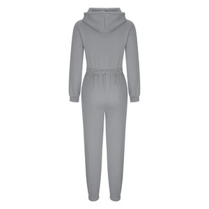 <b>Women's</b> Hooded Anti-Bacterial Fleece Zip Hoodie & <b>Joggers</b> Set 100% Polyester Two-Piece Workout <b>Outfit</b> - Product Image 4
