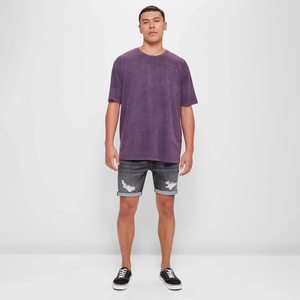 Camiseta ligera de secado rápido con cuello redondo de alta calidad para hombre, manga corta de punto de bambú 3D con hombros caídos, talla personalizada, sólida, de gran tamaño - Product Image 2