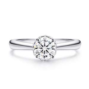 Jeulia <b>Solitaire</b> Round Cut Sterling <b>Silver</b> Fashion <b>Ring</b> - Product Image 1