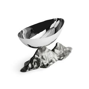 Lot de 3 bols décoratifs bas orchidées finition argentée pièces élégantes parfaites pour la table de bureau à domicile ou la fête d'Inde - Product Image 2