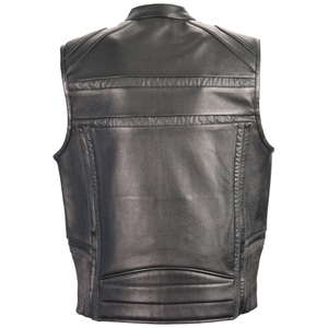 Chaleco de cuero de tela de alta calidad para hombre, Chaleco de cuero genuino transpirable, diseño personalizado, precio al por mayor, Chaleco de cuero para hombre - Product Image 5