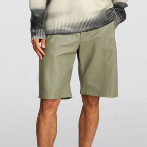 Vintage Style Men Leather <b>Shorts</b> With Functional Pockets And <b>Belt</b> Loops Comfortable Men Leather <b>Shorts</b> - Product Image 6