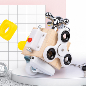 Bằng Gỗ Mầm Non Giáo Dục Học Tập Đồ Chơi DIY Fidget Cảm Giác Trò Chơi Bận Bận Hội Đồng Quản Trị Khối <span class=keywords><strong>Cube</strong></span> Cho Trẻ Em - Product Image 2