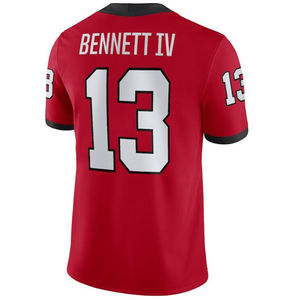 Maillots de football américain pour hommes, femmes et enfants, noirs et rouges, avec surpiqûres, 12 Vandagriff, 13 Bennett, 19 Bowers, maillots personnalisés - Product Image 4