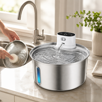 Intelligenter Kabelloser Sensor-Trinkbrunnen aus Edelstahl für Haustiere, Automatischer Wasserspender für Katzen und Hunde