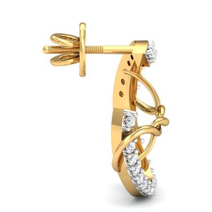 Nouvelles Boucles d'Oreilles Clous Torsadées Délicates au Design Unique, Style Bohème, en Laiton Plaqué Or 18 carats, Spirale Géométrique avec Zircon Cubique, Vente en Gros OEM - Product Image 3