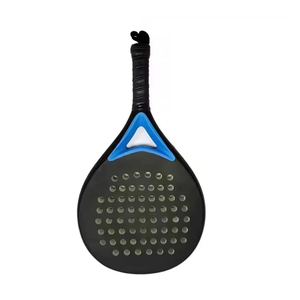 Raqueta de Pádel Negra Mate con Núcleo de EVA Suave, Detalle Azul en el Puente, Superficie de Carbono Ligera y Duradera, Raqueta de Tenis de Pádel Personalizada de Fábrica - Product Image 3