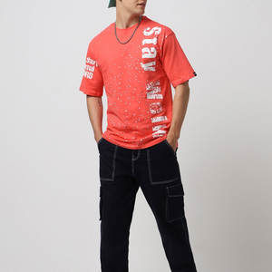 Personnaliser Streetwear sérigraphie t-shirt graphique en coton biologique t-shirts lourds pour hommes - Product Image 4