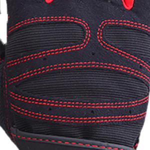 Gants de gymnastique respirants et ventilés à demi-doigts pour hommes au prix de gros en cuir avec sangle velcro pour le réglage - Product Image 5