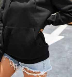 Sudadera con capucha de bolsillo KANGRO negra, venta al por mayor, sudaderas con capucha informales para mujer, sudaderas con capucha para mujer, tallas personalizadas, sudaderas con capucha para mujer - Product Image 5