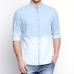Créez Votre Propre Logo Chemises en Jean en Coton pour Hommes Design Personnalisé Streetwear Chemises en Jean pour Hommes - Product Image 1