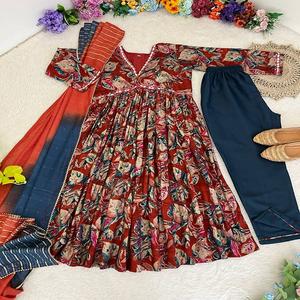 ชุดผ้า Anarkali Kurti งานปักผ้าไหมวิสคอสจากนักออกแบบล่าสุด - Product Image 2