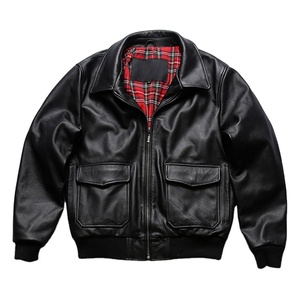 Chaqueta de Piloto de Cuero de Alta Calidad para Hombre, Estilo Vintage, Lisa, Nueva, Personalizada OEM, Chaqueta de Béisbol de Cuero Vacuno - Product Image 6