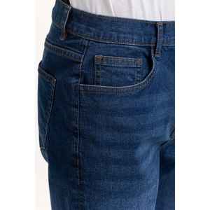 Pantalones Cortos Deportivos para Hombre, Color Azul Oscuro, 100% Algodón, Cintura Media, Estilo Urbano, Lavados, Cómodos, con Logotipo en la Rodilla, Modelo MN-SHT-SS23-001 B - Product Image 1