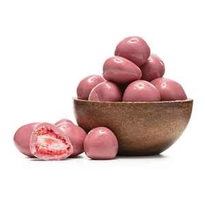 Top Seller Freeze Dried Strawberry Dragee Pink Chocolate Coated Premium <b>Sweet</b> Snack Bulk <b>Packaging</b> - Product Image 2