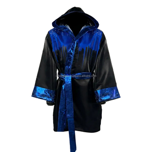 Peignoir de boxe à capuche en satin de qualité supérieure, équipement de boxe personnalisé, robe de cérémonie respirante, fournisseur en gros - Product Image 3