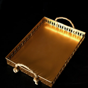 Plateau de service carré en acier inoxydable pour fruits, cadeau de mariage et de Diwali, fait à la main, écologique, de la meilleure qualité - Product Image 2