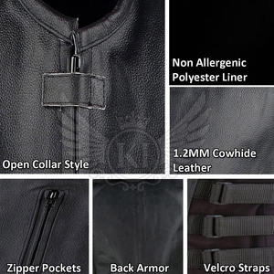 Chaleco de cuero de piel de vaca hecho a medida a la moda para hombre, chaleco de cuero ajustado hecho en Pakistán para hombre - Product Image 6