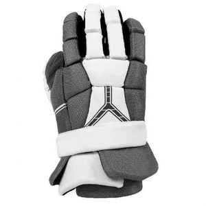 Guantes de Hockey sobre Hielo, Dedos Completos, Transpirables, Ligeros, Cierre de Gancho y Bucle, Color Gris Blanco, Piel Sintética, Unisex, Deportivos - Product Image 2