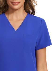 ชุดเครื่องแบบขัดพยาบาล2ชิ้นใช้ได้ทั้งชายและหญิงคอตั้งแขนสั้นพร้อมโลโก้และสีตามสั่ง - Product Image 4