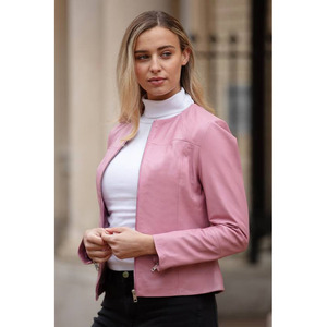 Chaqueta de Motocicleta de Cuero Genuino Premium para Mujer, Diseño Transpirable de Punto, Estilo Casual, Empaque Premium - Product Image 1