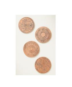 Metal coaster for office <b>desk</b> table top decoration <b>protective</b> <b>mat</b> for tea coffee mugs and small hot serving pots - Product Image 1