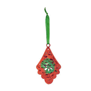 Adorno colgante de hoja de purpurina dorada, decoración de árbol de Navidad de Metal, pieza de regalo para decoración del hogar de vacaciones festivas - Product Image 2