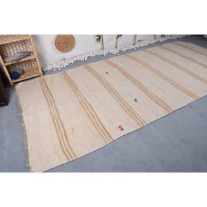 Alfombra de lana turca Vintage moderna 5x12ft Beige marrón diseño de retazos respaldo de látex para decoración para uso en sala de estar coche tejido plano de 4m - Product Image 2