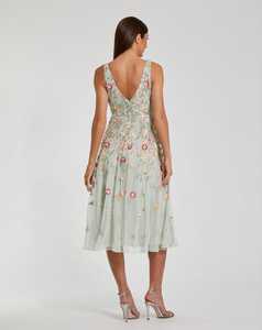 Vestido de satén de rosas rojas con escote en V para fiestas formales Bodas Proms Reuniones - Product Image 3