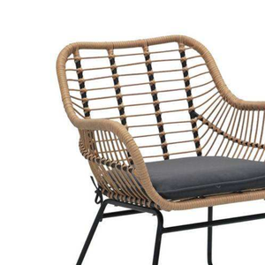 Silla de Mimbre con Estructura de Hierro, Silla de Mimbre para Cafetería, Apta para Cafeterías, Balcones, Terrazas y Jardines - Product Image 2