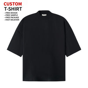 Camiseta Corta de Alta Calidad, 300GSM, Tejido Grueso, 100% Algodón, Anti-Pilling, Cuello Medio Alto, Estilo Urbano, Unisex - Product Image 2