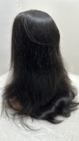 Perruques lisses en cheveux humains indiens vierges pour Lace Front, densité 180%, technique de fabrication sans colle, longueur moyenne, peuvent être teintes
