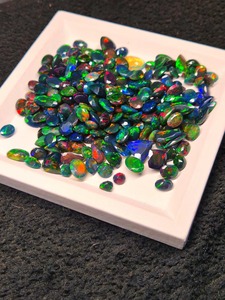 Lot de pierres précieuses en opale de Welo éthiopienne naturelle facettée AA, taille libre, coupe mixte, pour bijoux, qualité supérieure, feu bleu, noir, tiers - Product Image 4