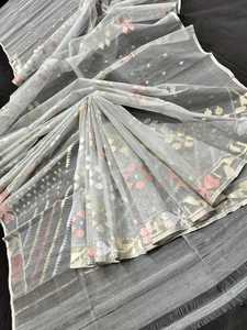 สินค้ามาใหม่ Deshi dhakai jamdani sharee ส่งออกคุณภาพสำหรับผู้หญิงผ้า jamdani สีฟ้าสีแดงสีเขียวสีทองท้องฟ้าจากบังคลาเทศ - Product Image 5