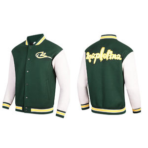 Fabricante de logotipo personalizado de los hombres de invierno al aire libre chaqueta de gran tamaño Varsity estilo de béisbol con bordado de cuero de manga fanáticos de los deportes - Product Image 5