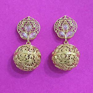 Pendientes de aro hechos a mano chapados en oro clásicos antiguos, joyería de exportación de moda de alta calidad - Product Image 2