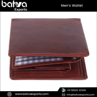 Dompet Pendek Pria Berkualitas Tinggi Gaya Vintage Elegan Siap Bepergian Kulit Asli Anti RFID Lipat Dua Berbahan Katun